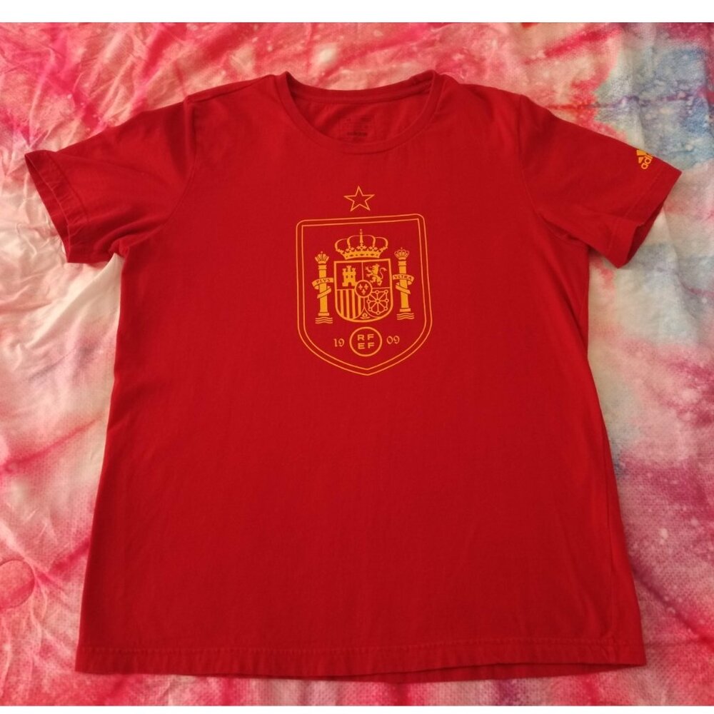 Spain National Team Red Adidas Shirt Men's Medium Selección Española España RFEF
